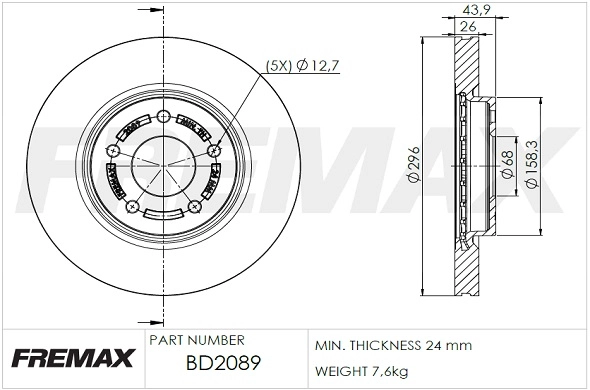 BD-2089 FREMAX Тормозной диск (фото 3)