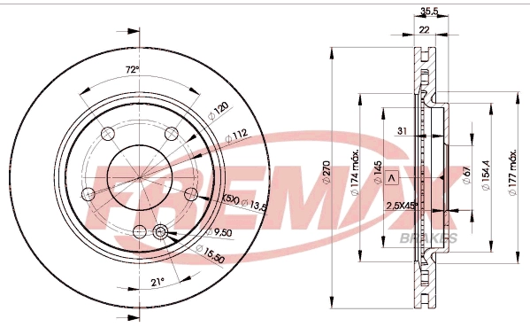 BD-2112 FREMAX Тормозной диск (фото 3)