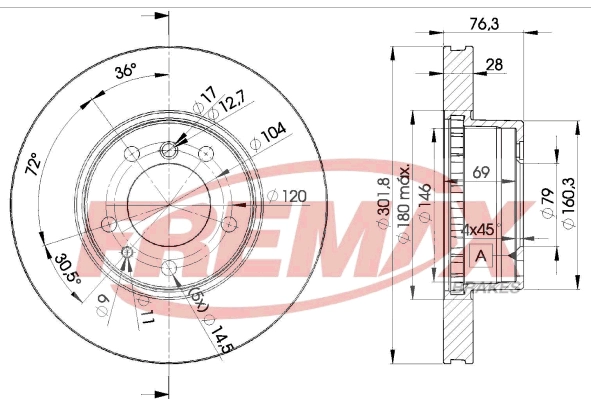 BD-2215 FREMAX Тормозной диск (фото 1)