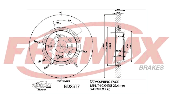 BD-2317 FREMAX Тормозной диск (фото 3)