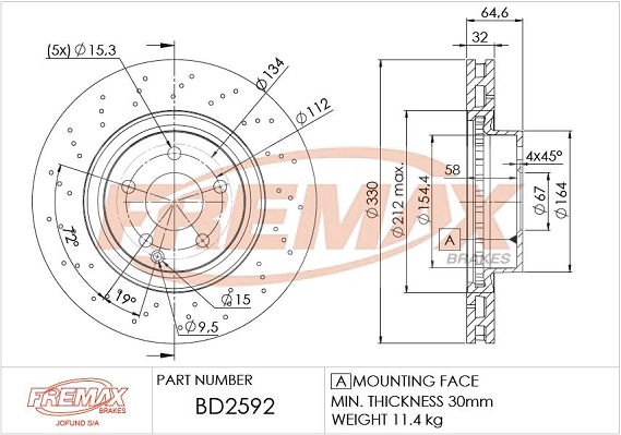 BD-2592 FREMAX Тормозной диск (фото 3)