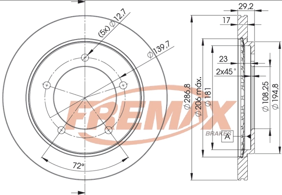 BD-2863 FREMAX Тормозной диск (фото 3)