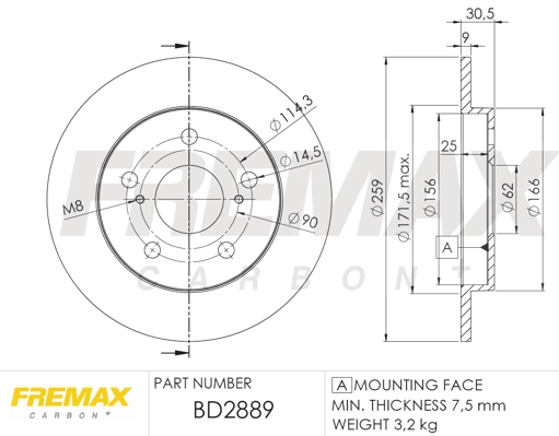 BD-2889 FREMAX Тормозной диск (фото 3)