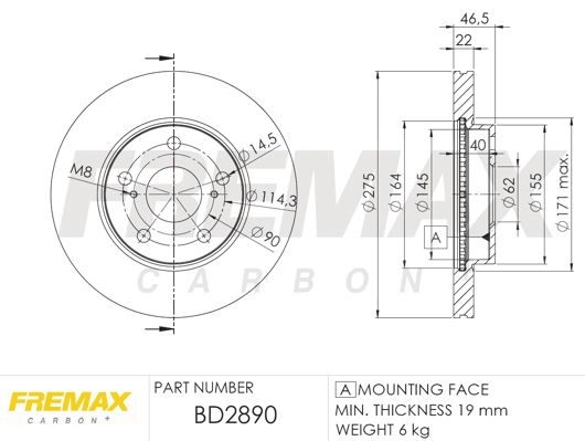 BD-2890 FREMAX Тормозной диск (фото 1)