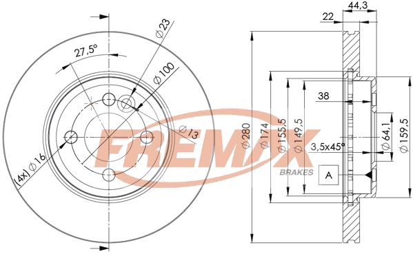 BD-2893 FREMAX Тормозной диск (фото 3)