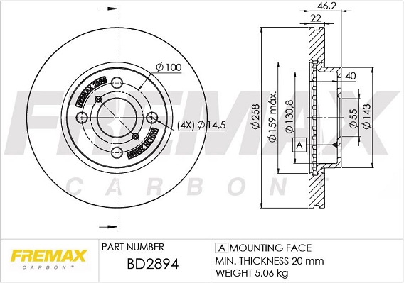 BD-2894 FREMAX Тормозной диск (фото 1)