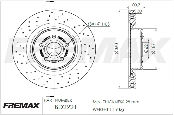 BD-2921 FREMAX Тормозной диск (фото 2)