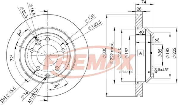 BD-3328 FREMAX Тормозной диск (фото 3)