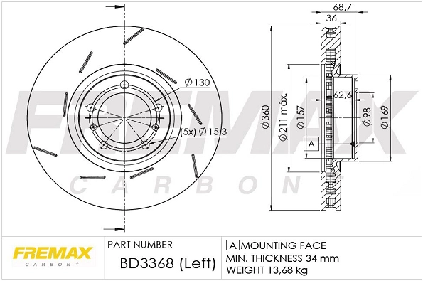 BD-3368 FREMAX Тормозной диск (фото 3)