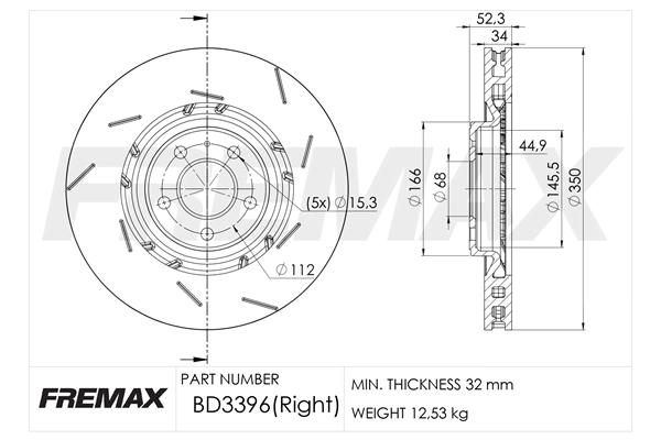 BD-3396 FREMAX Тормозной диск (фото 1)