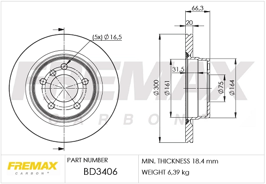 BD-3406 FREMAX Тормозной диск (фото 1)