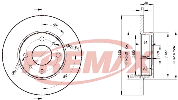 BD-3465 FREMAX Тормозной диск (фото 3)