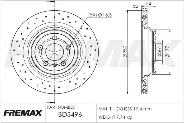 BD-3496 FREMAX Тормозной диск (фото 2)