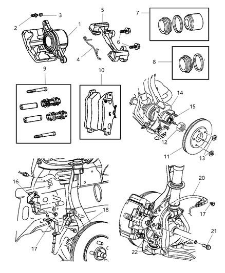 05018942AA CHRYSLER Накладка фрикционная переднего дискового тормоза (фото 2)