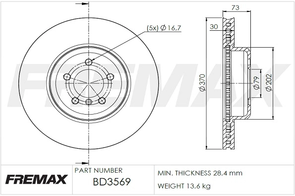 BD-3569 FREMAX Тормозной диск (фото 2)