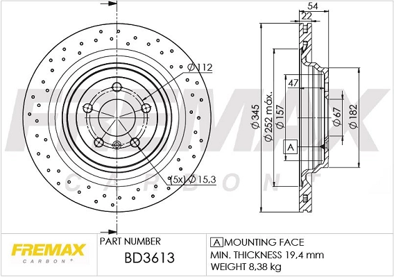 BD-3613 FREMAX Тормозной диск (фото 3)