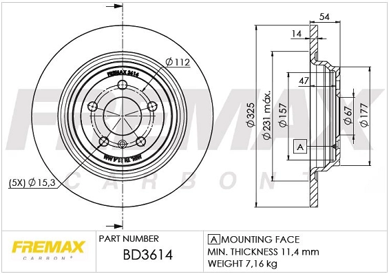 BD-3614 FREMAX Тормозной диск (фото 3)