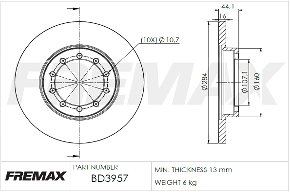 BD-3957 FREMAX Тормозной диск (фото 3)