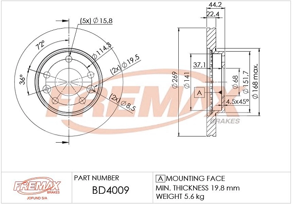 BD-4009 FREMAX Тормозной диск (фото 1)