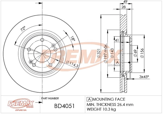 BD-4051 FREMAX Тормозной диск (фото 1)