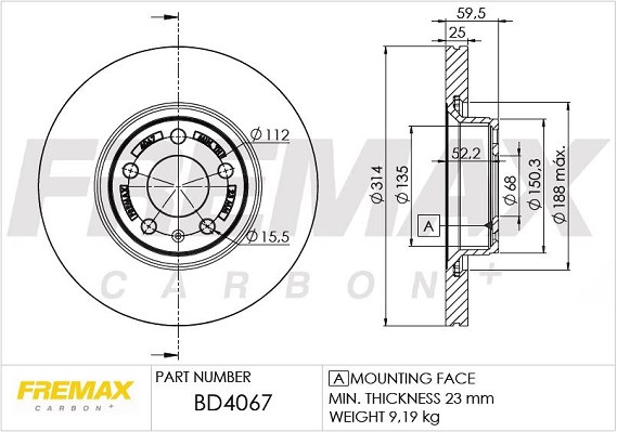 BD-4067 FREMAX Тормозной диск (фото 3)