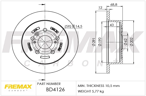 BD-4126 FREMAX Тормозной диск (фото 3)