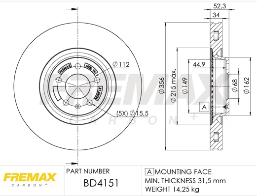 BD-4151 FREMAX Тормозной диск (фото 3)