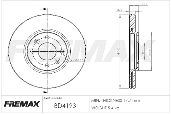 BD-4193 FREMAX Тормозной диск (фото 3)