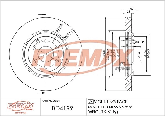 BD-4199 FREMAX Тормозной диск (фото 3)