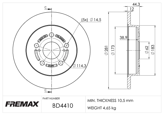 BD-4410 FREMAX Тормозной диск (фото 2)