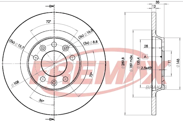 BD-4609 FREMAX Тормозной диск (фото 3)