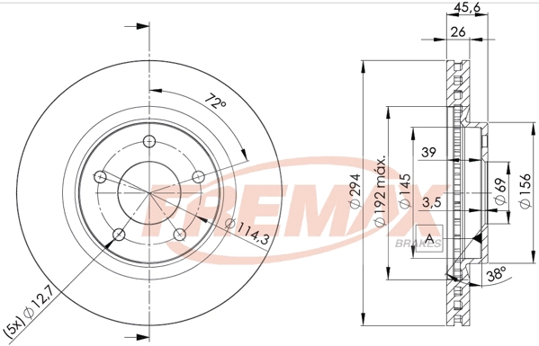 BD-4644 FREMAX Тормозной диск (фото 1)