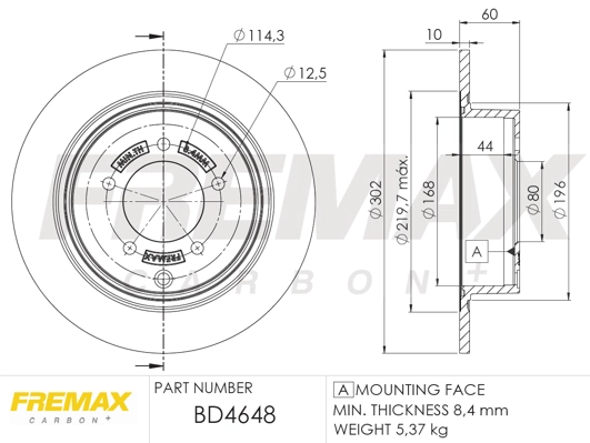 BD-4648 FREMAX Тормозной диск (фото 1)