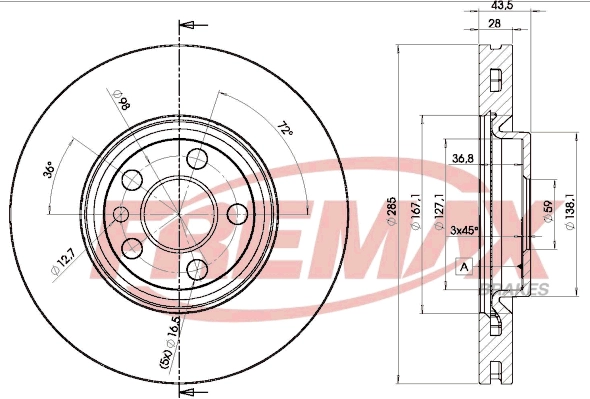 BD-4678 FREMAX Тормозной диск (фото 3)