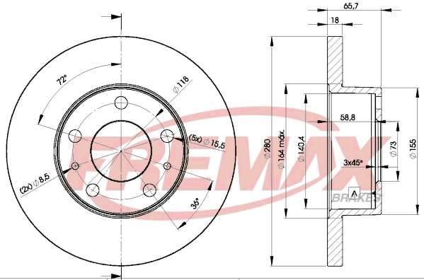 BD-4680 FREMAX Тормозной диск (фото 1)