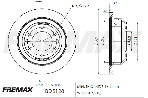 BD-5128 FREMAX Тормозной диск (фото 3)