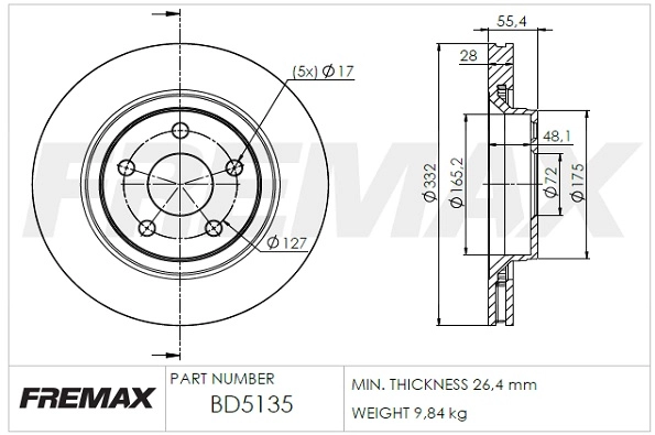 BD-5135 FREMAX Тормозной диск (фото 1)