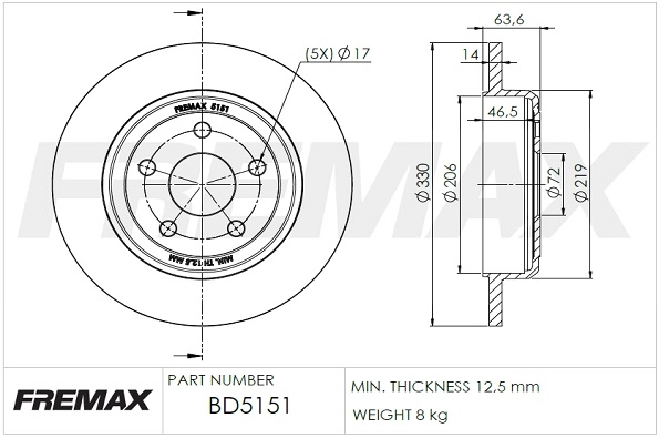 BD-5151 FREMAX Тормозной диск (фото 3)