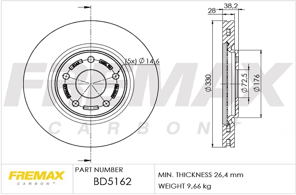 BD-5162 FREMAX Тормозной диск (фото 3)