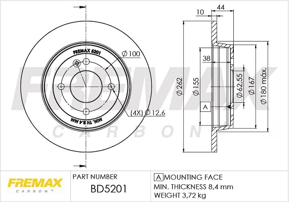 BD-5201 FREMAX Тормозной диск (фото 3)