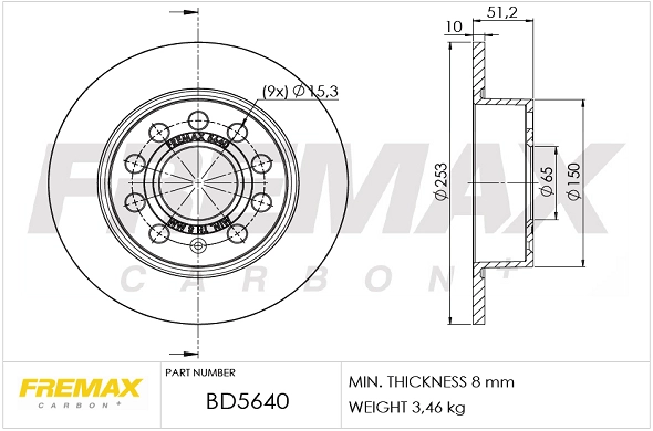 BD-5640 FREMAX Тормозной диск (фото 3)