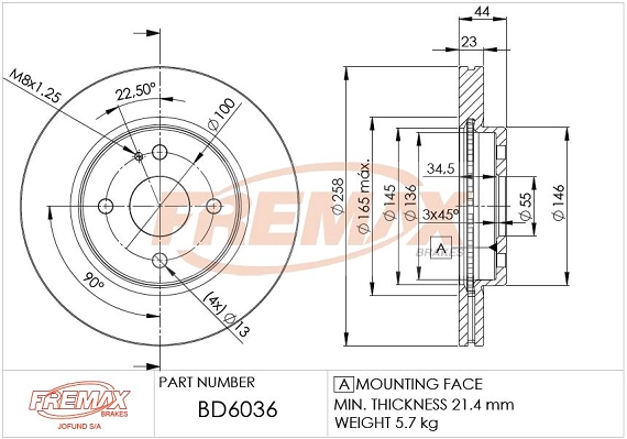 BD-6036 FREMAX Тормозной диск (фото 3)