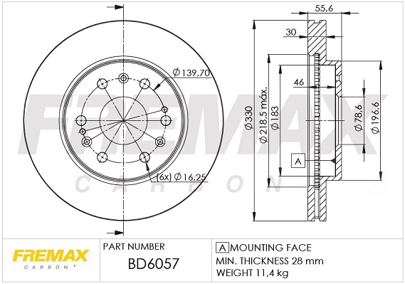 BD-6057 FREMAX Тормозной диск (фото 1)