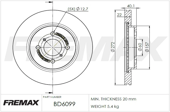 BD-6099 FREMAX Тормозной диск (фото 3)