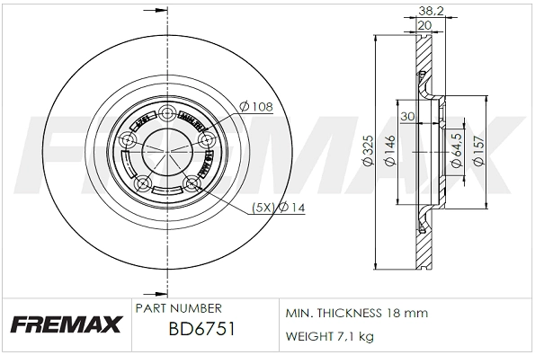 BD-6751 FREMAX Тормозной диск (фото 2)