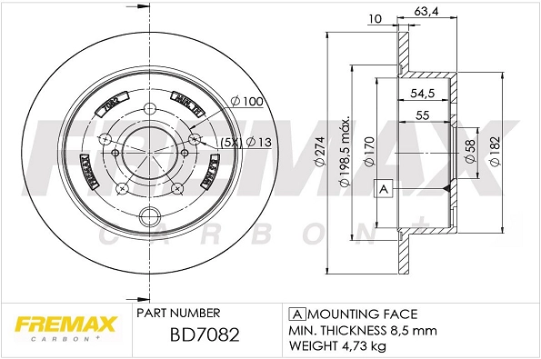 BD-7082 FREMAX Тормозной диск (фото 1)