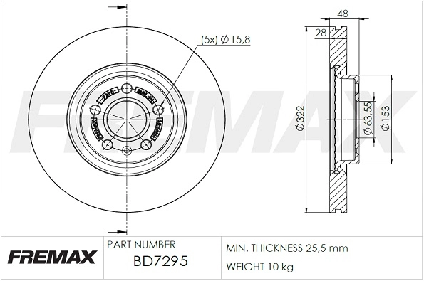 BD-7295 FREMAX Тормозной диск (фото 2)