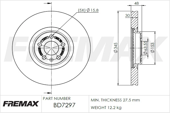 BD-7297 FREMAX Тормозной диск (фото 3)