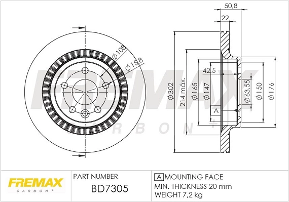 BD-7305 FREMAX Тормозной диск (фото 3)