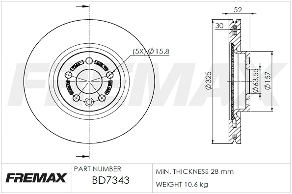 BD-7343 FREMAX Тормозной диск (фото 2)